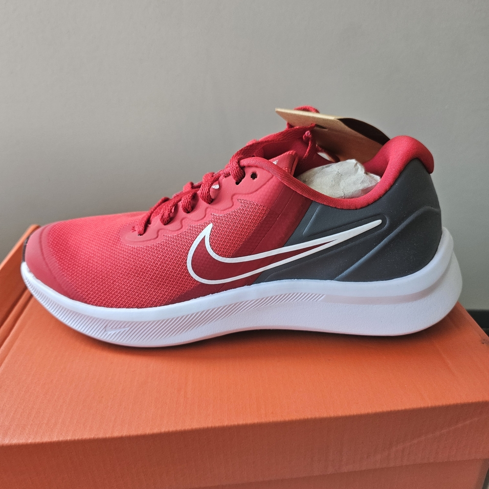 Red And Grey Nike Star Runner 3 Sneakers